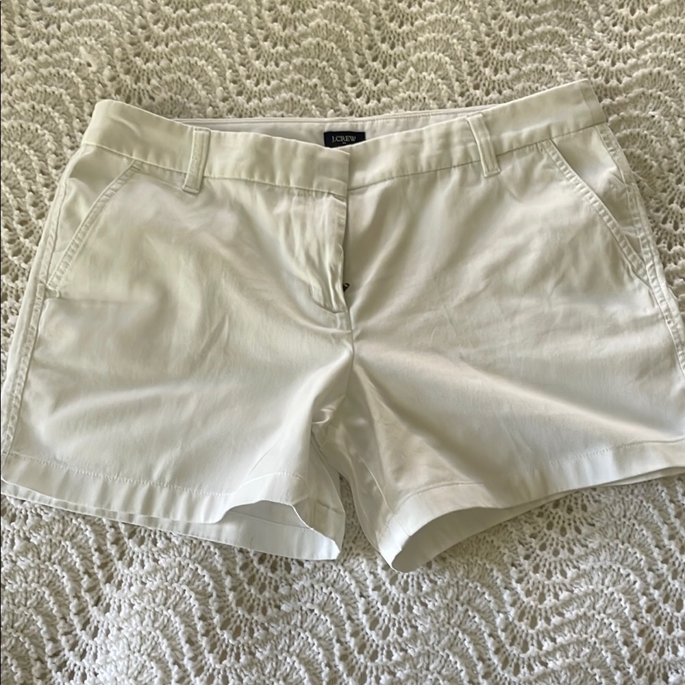 J. Crew White Shorts Tailored Cotton Blend